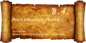 Martinkovics Anikó névjegykártya